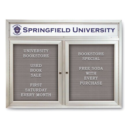 Indoor Enclosed Combo Board,42x32,Bronze Frame/Blue & Blue Spruce